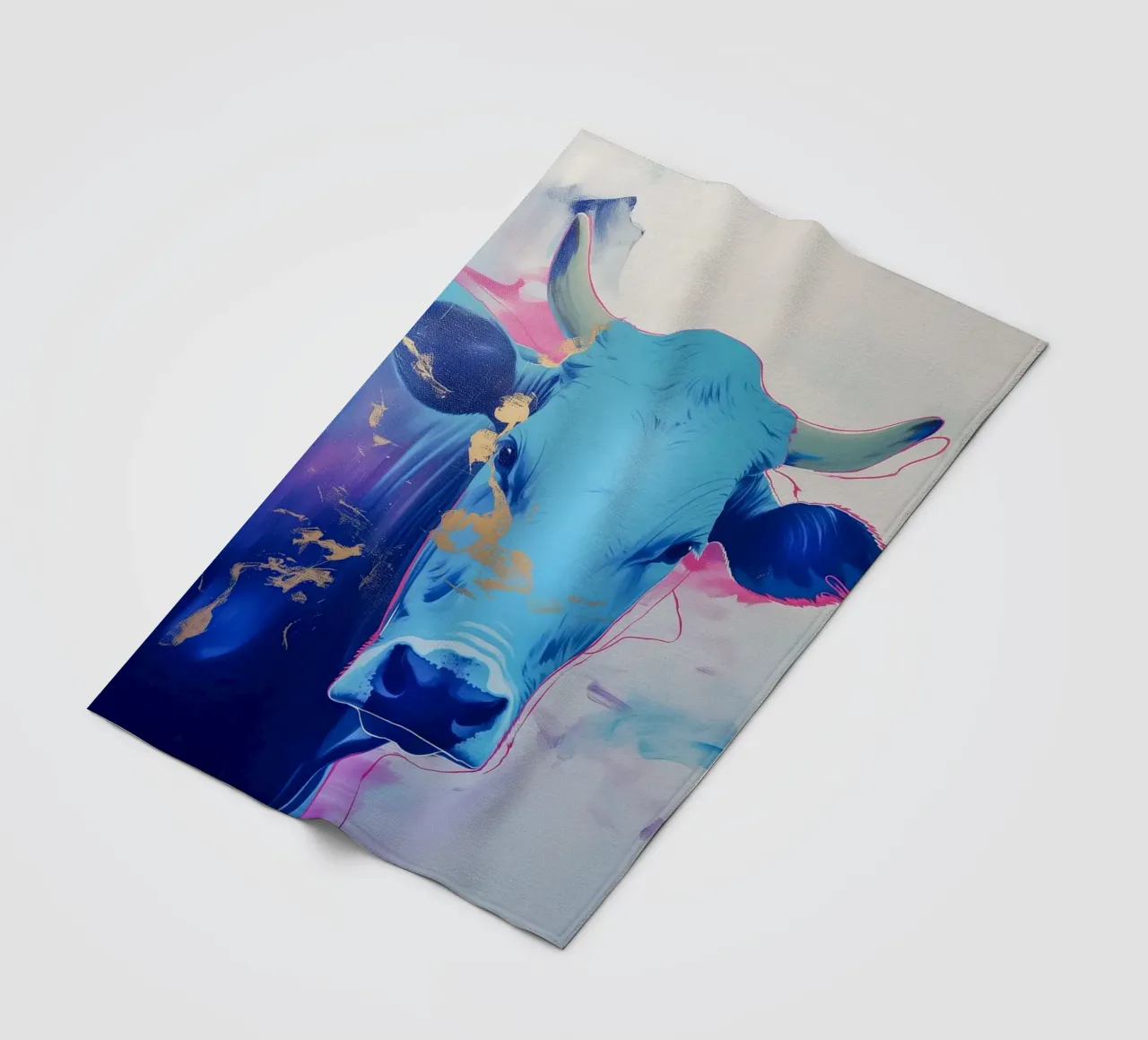 Mucca blu popart coperta in pile da Carinaprint