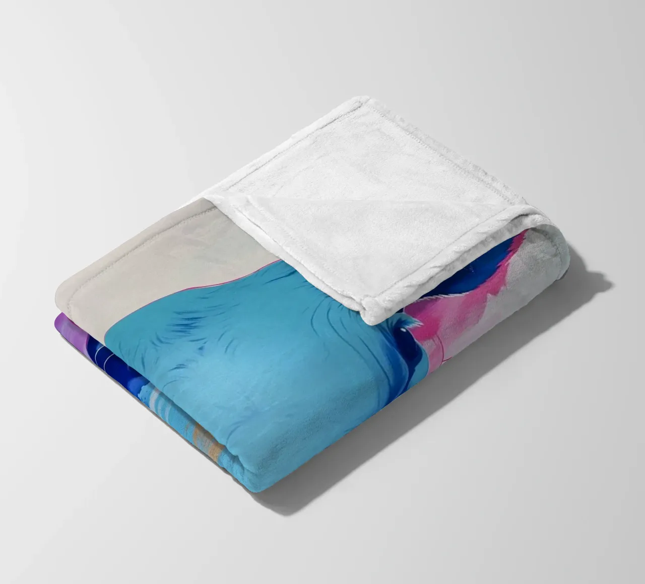 Mucca blu popart coperta in pile da Carinaprint