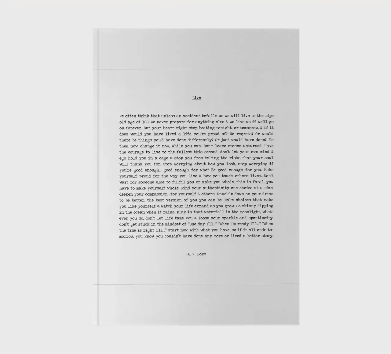 Live Life To The Fullest minimalist Black and white Quote notebook by Summer Soul Co. - Quotes