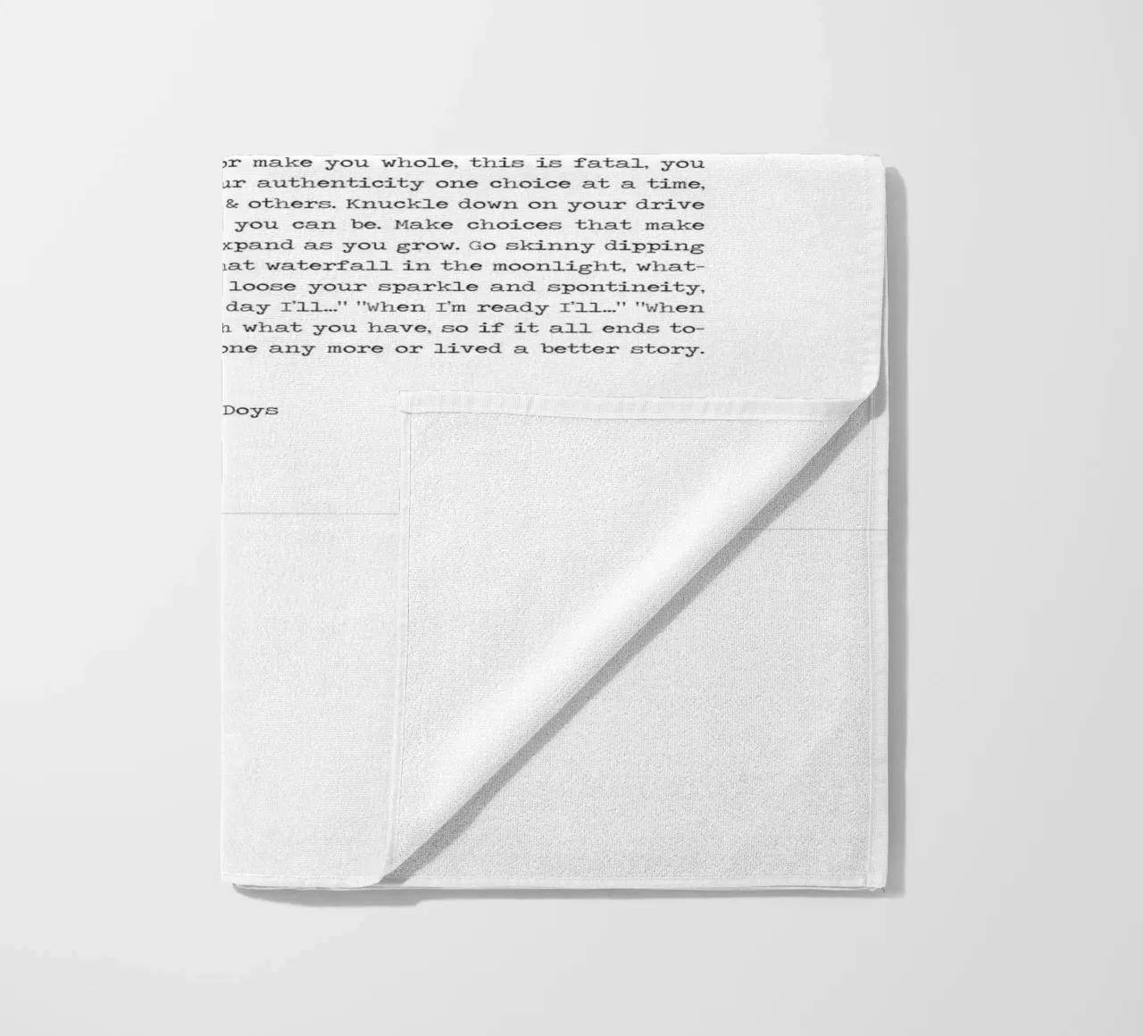 Vivere la vita al massimo minimalista Citazione in bianco e nero telo mare da Summer Soul Co. - Quotes