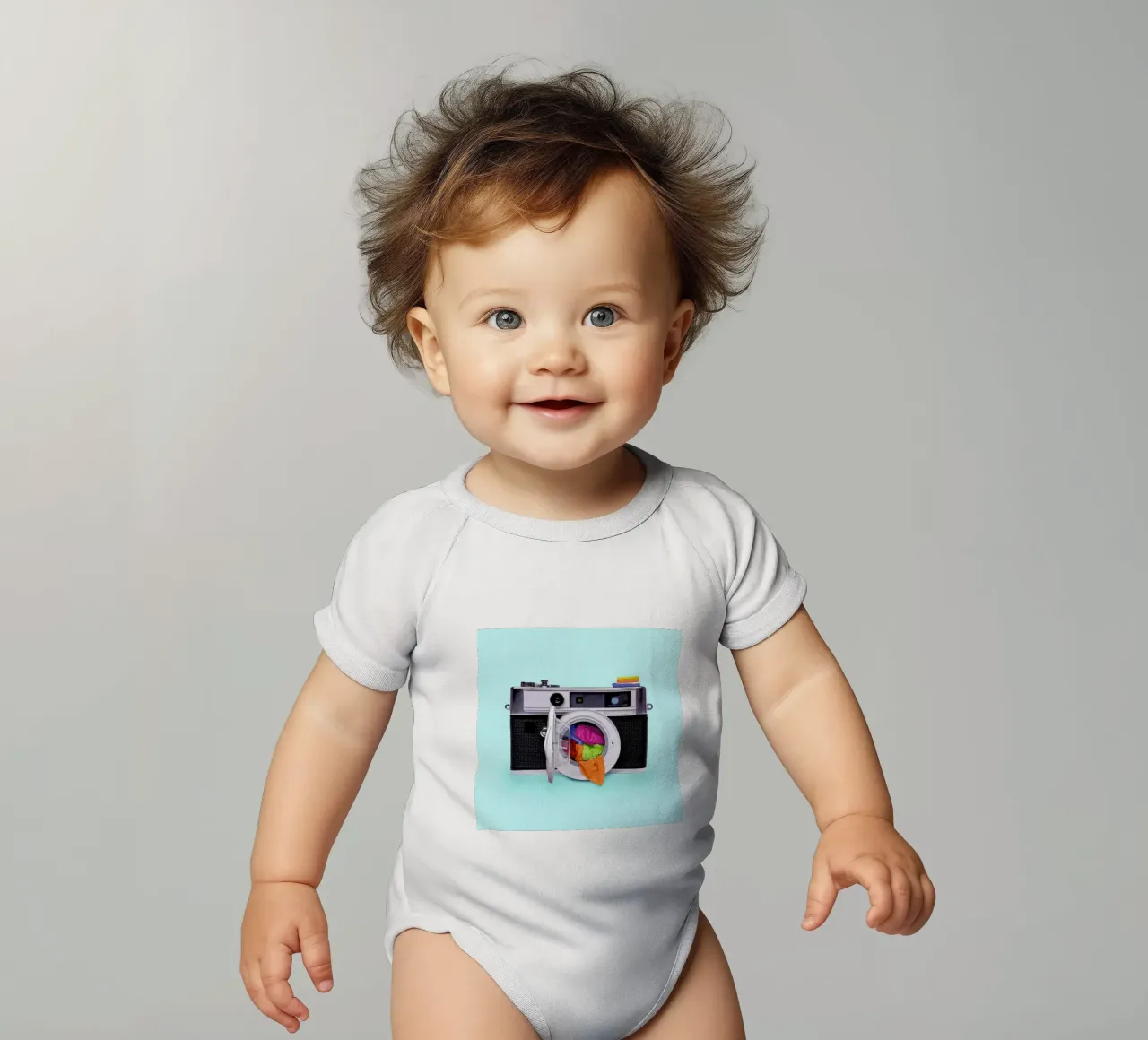 Washing Camera babyrompertje korte mouwen van Paul Fuentes Design