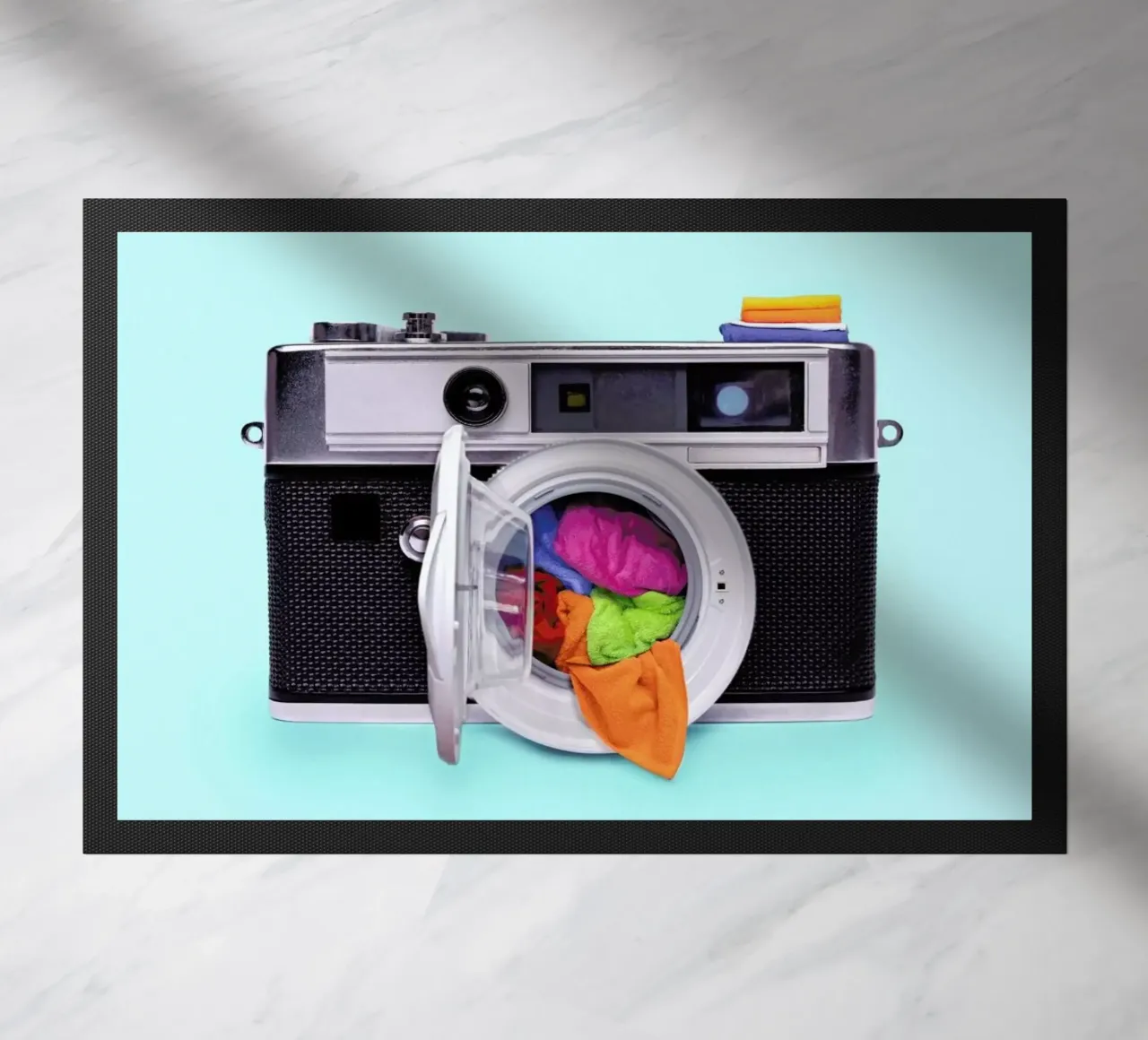 Washing Camera doormat by Paul Fuentes Design
