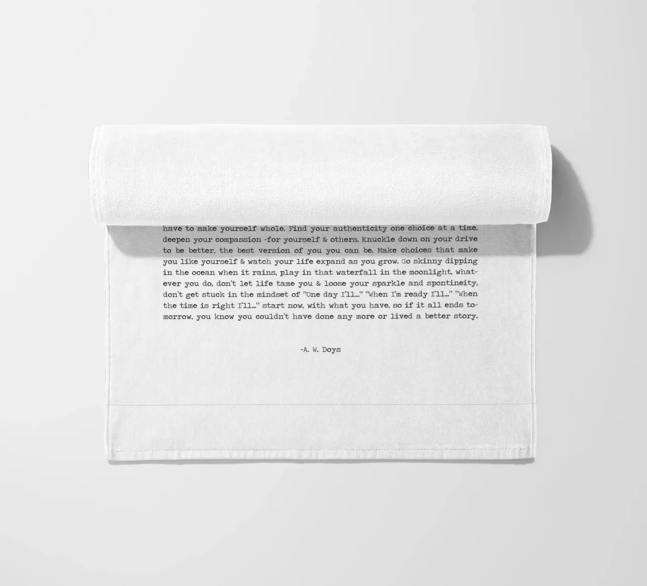 Vivere una buona storia citazione lunga Minimalista in bianco e nero telo mare da Summer Soul Co. - Quotes