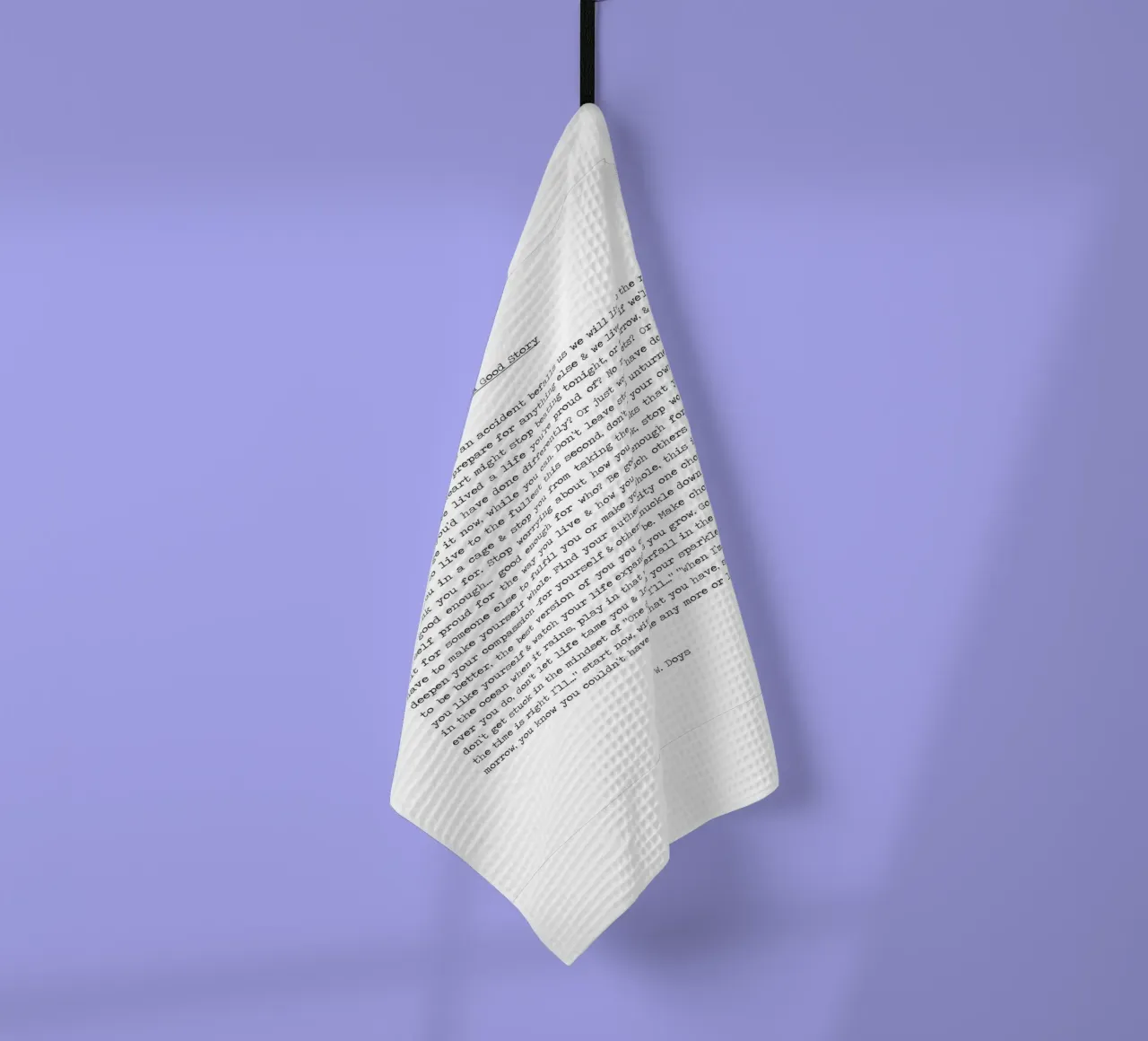 Vivere una buona storia citazione lunga Minimalista in bianco e nero canovaccio da cucina da Summer Soul Co. - Quotes