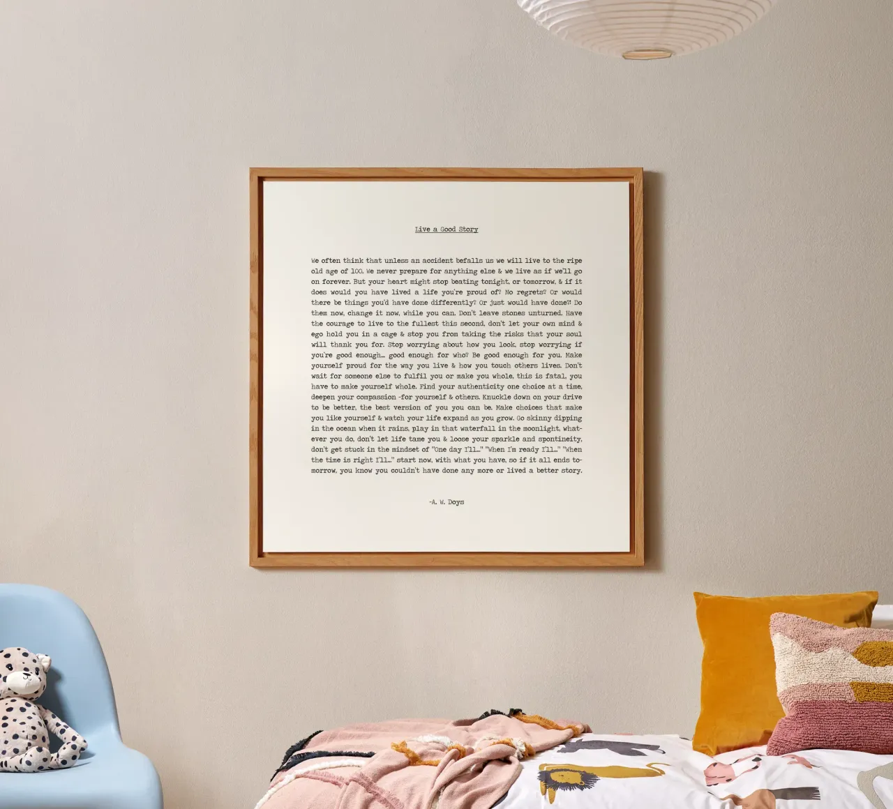 Vivere una buona storia citazione lunga Minimalista in bianco e nero alluminio dibond da Summer Soul Co. - Quotes