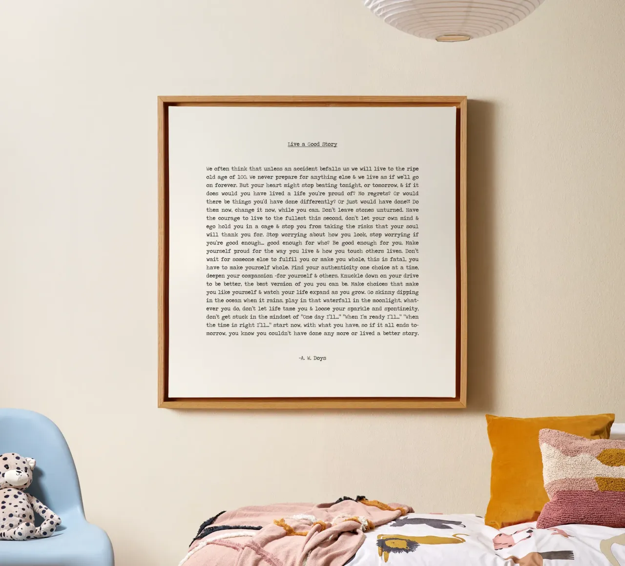 Vivere una buona storia citazione lunga Minimalista in bianco e nero tela da Summer Soul Co. - Quotes