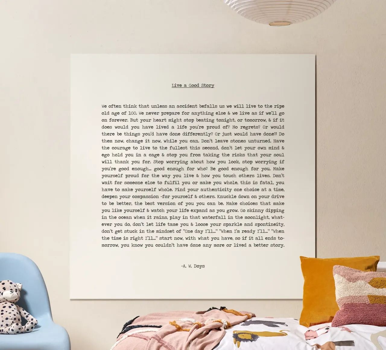Vivere una buona storia citazione lunga Minimalista in bianco e nero carta hahnemühle da Summer Soul Co. - Quotes