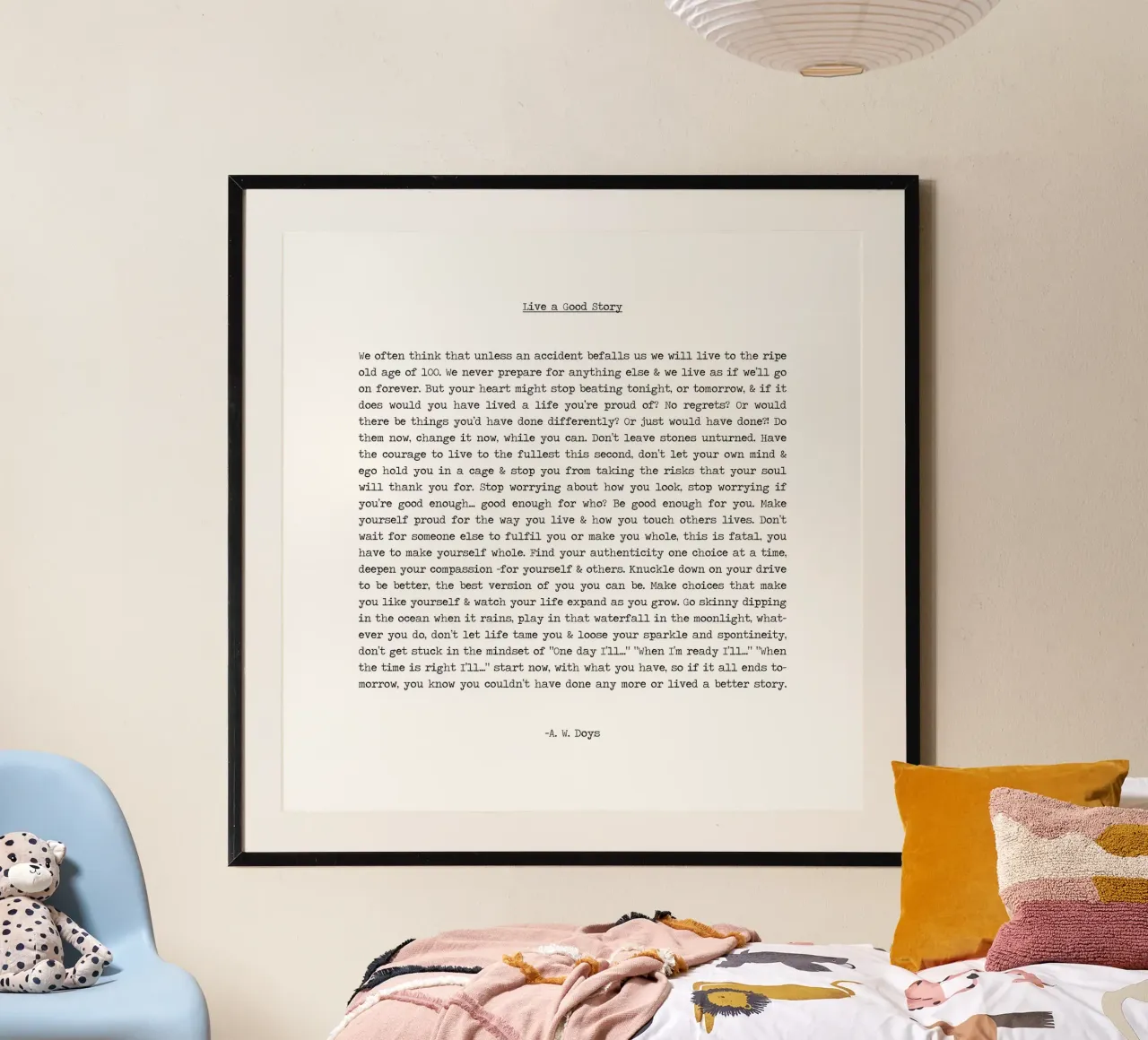 Vivere una buona storia citazione lunga Minimalista in bianco e nero carta hahnemühle da Summer Soul Co. - Quotes