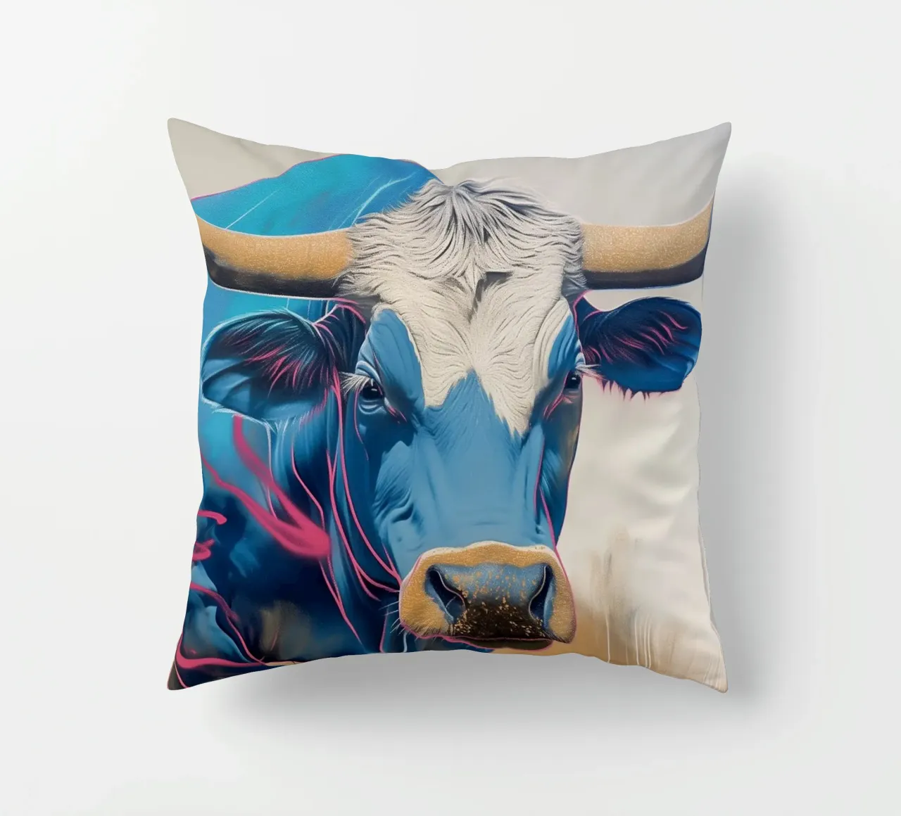 Manzo blu popart cuscino da Carinaprint