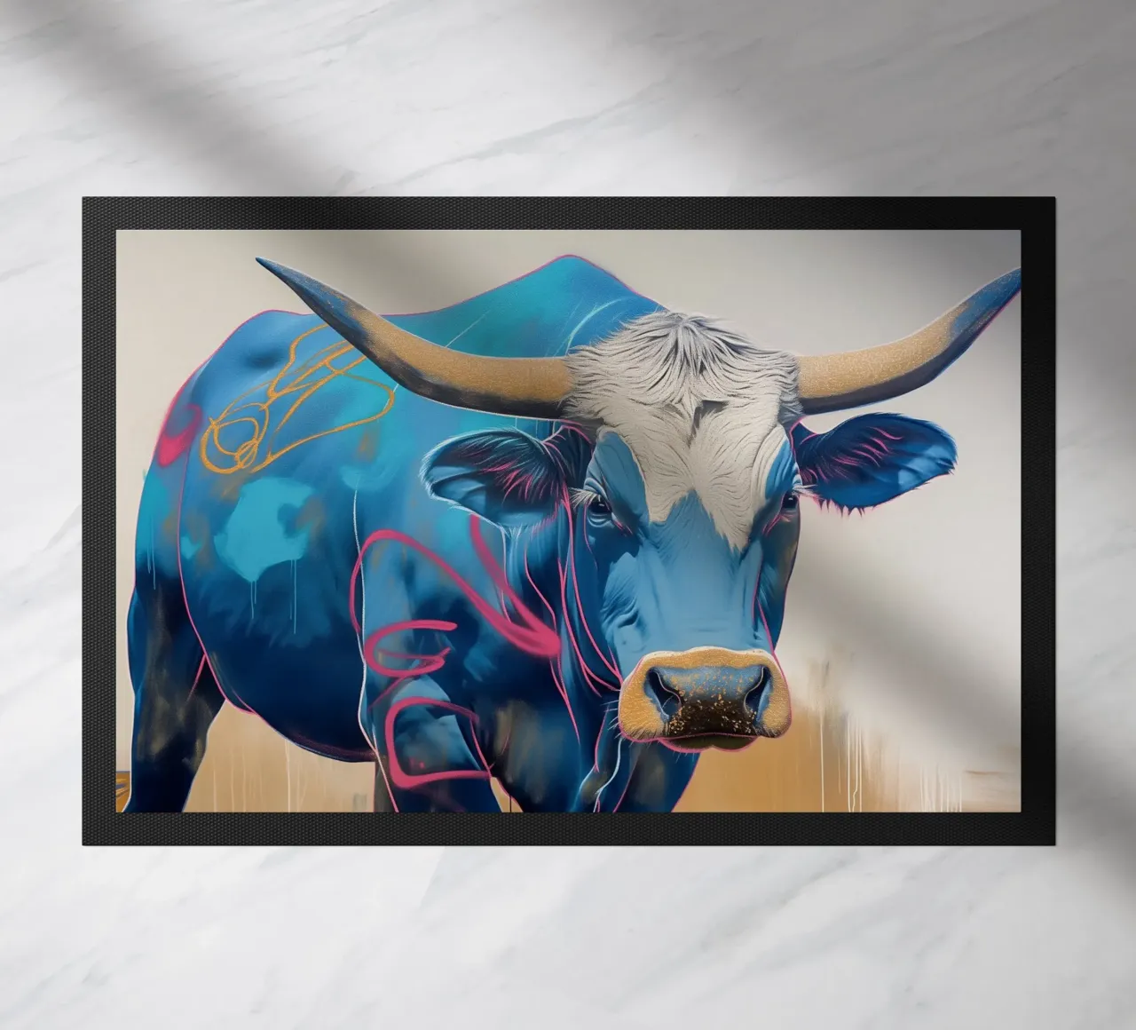 Manzo blu popart zerbino da Carinaprint