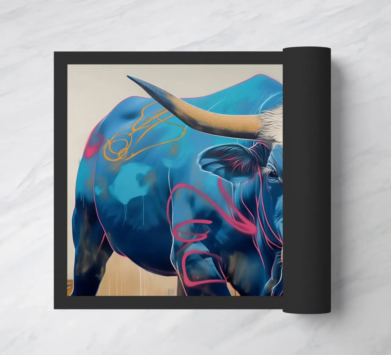 Manzo blu popart zerbino da Carinaprint