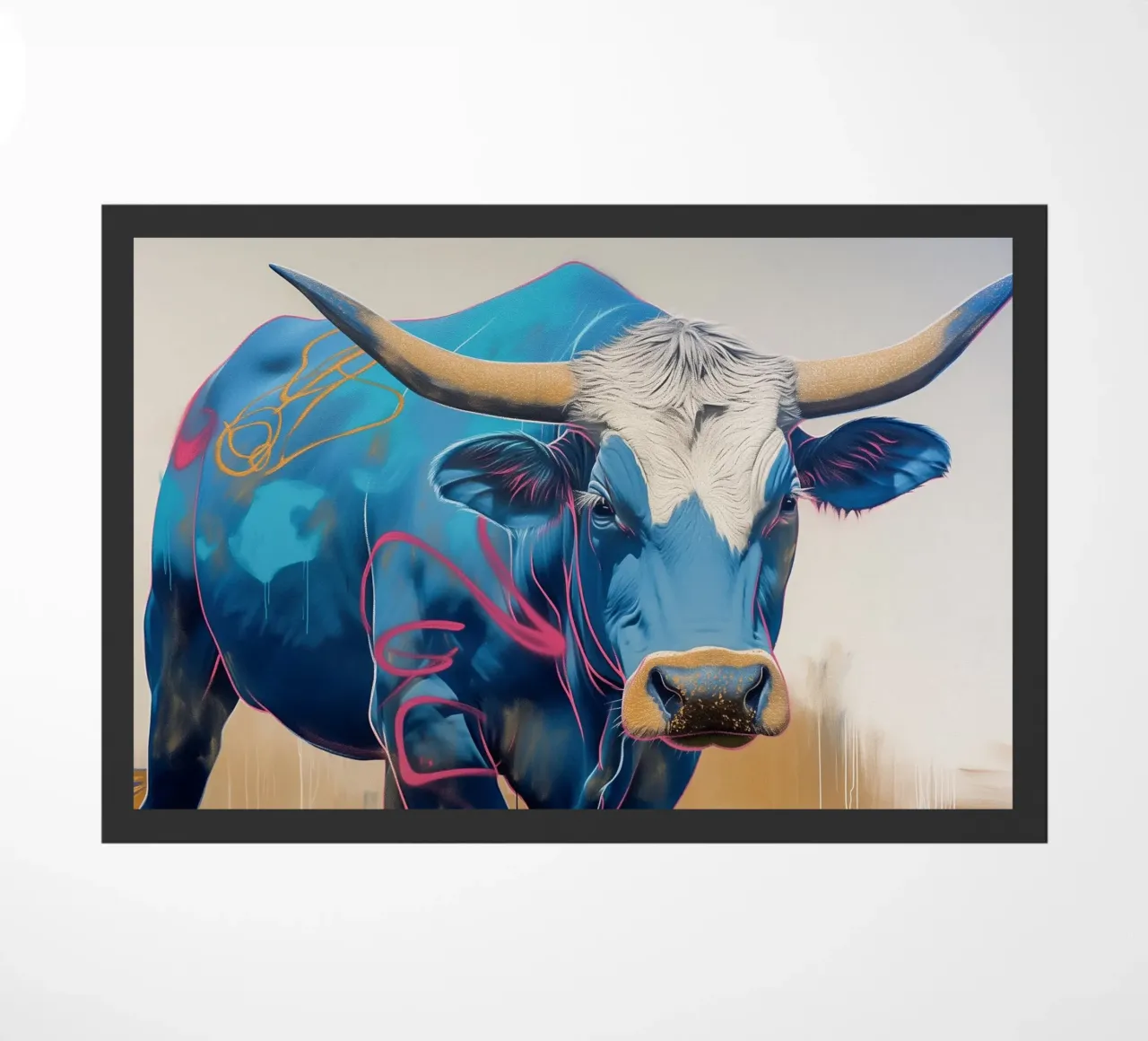 Manzo blu popart zerbino da Carinaprint
