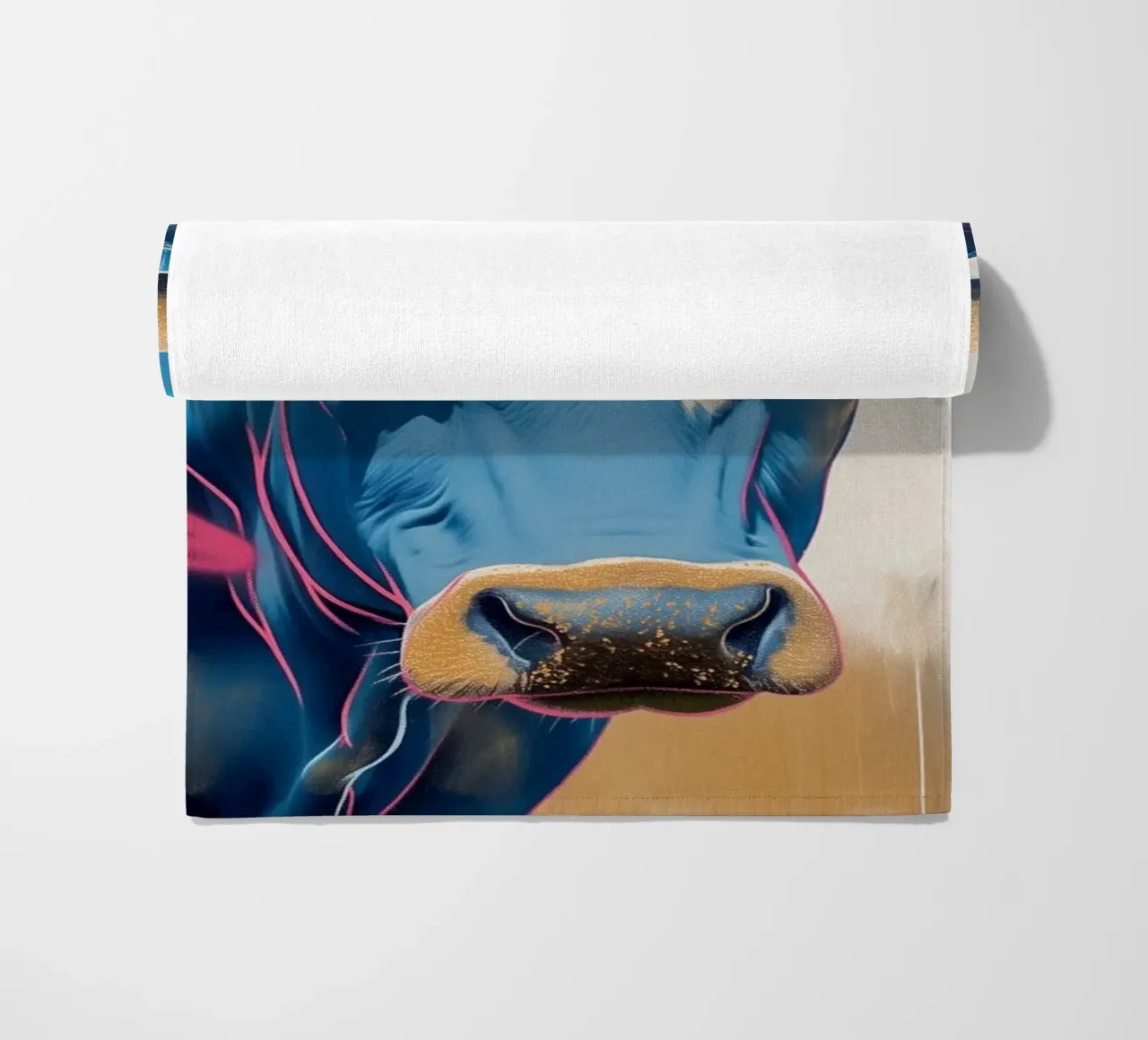 Manzo blu popart telo mare da Carinaprint