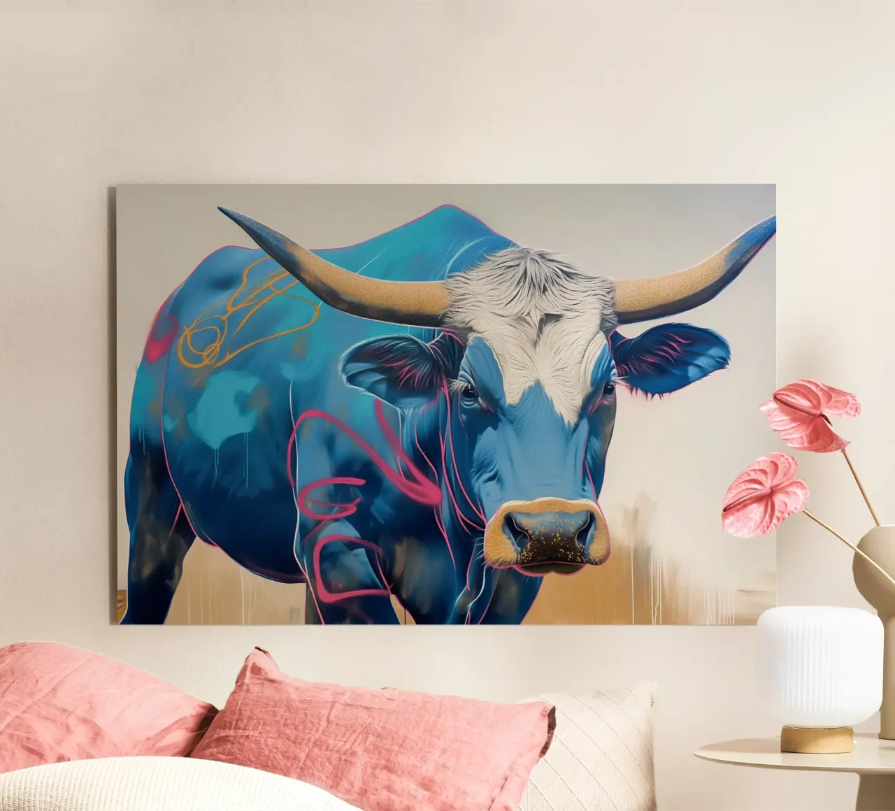 Manzo blu popart alluminio dibond da Carinaprint