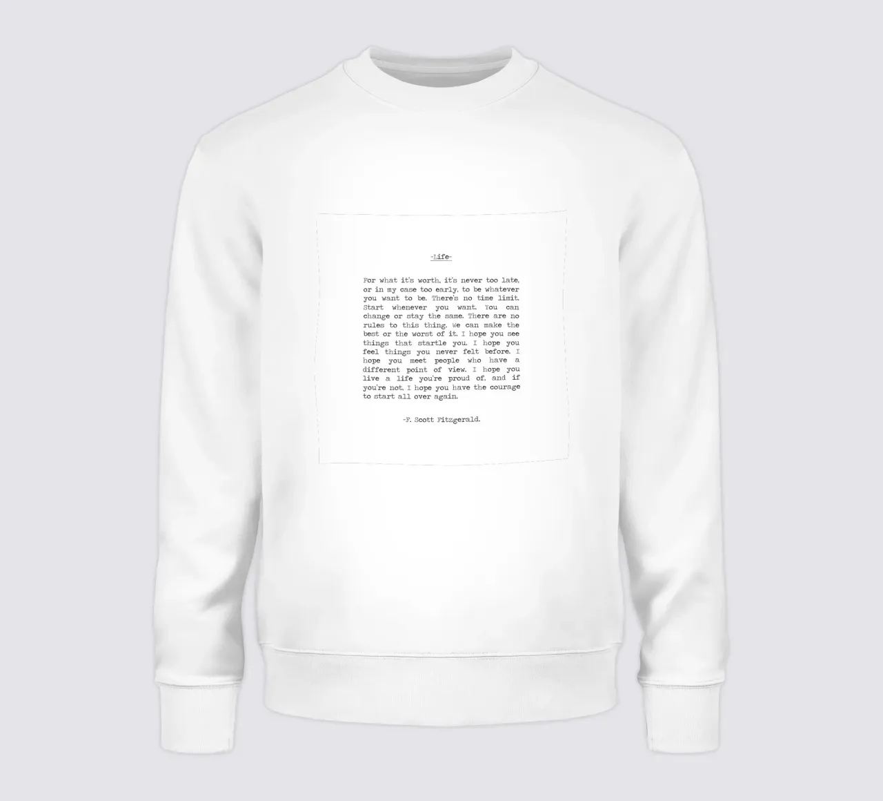 Por si sirve de algo Cita de la vida F. Scott Fitzgerald Cita sudadera de Summer Soul Co. - Quotes