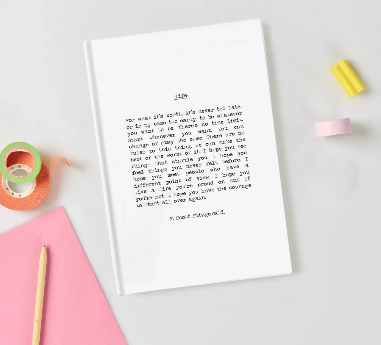 For What It's Worth Life Quote F. Scott Fitzgerald Quote notebook by Summer Soul Co. - Quotes