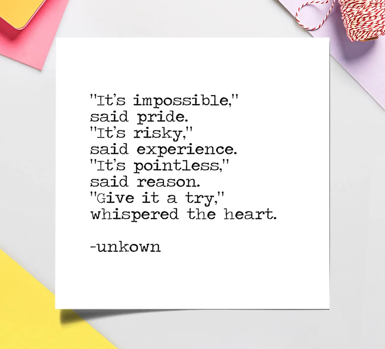 It's impossible said pride give it a try whispered the heart sticker sheet by Summer Soul Co. - Quotes