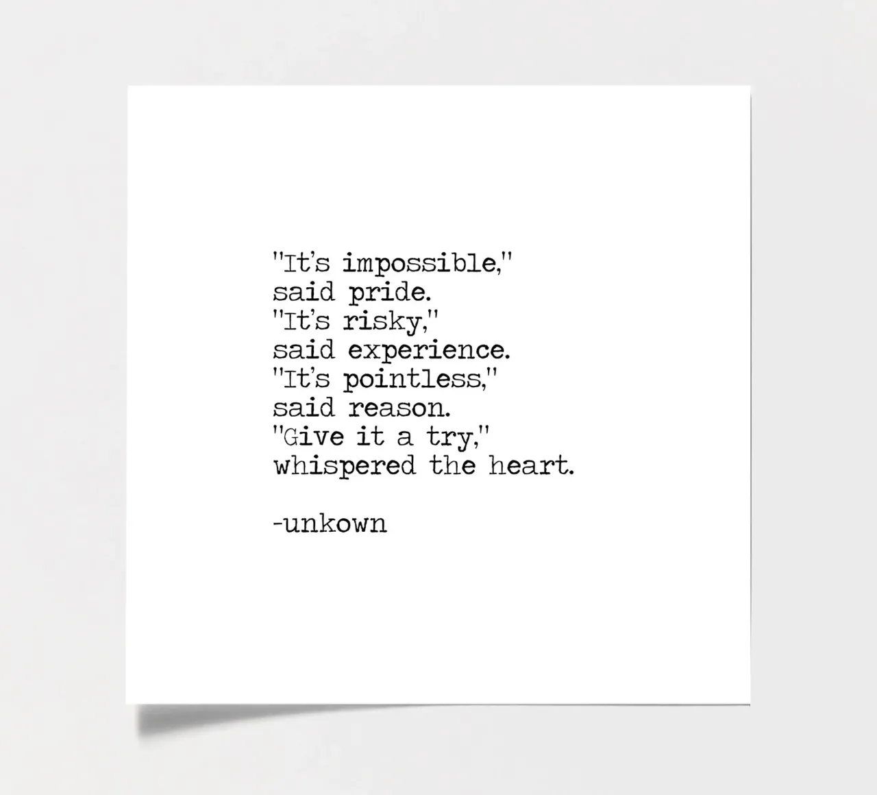 It's impossible said pride give it a try whispered the heart sticker sheet by Summer Soul Co. - Quotes