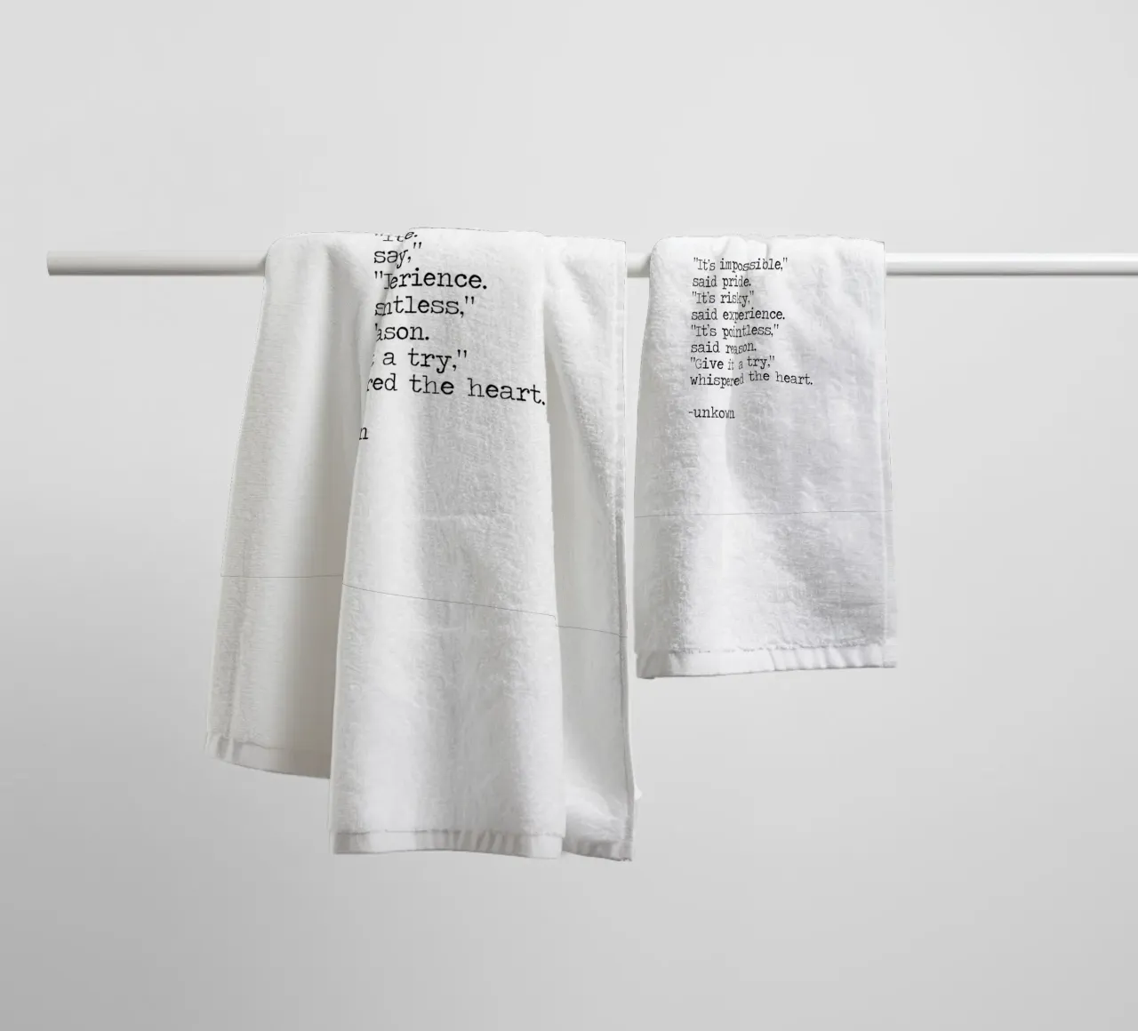 It's impossible said pride give it a try whispered the heart towel by Summer Soul Co. - Quotes