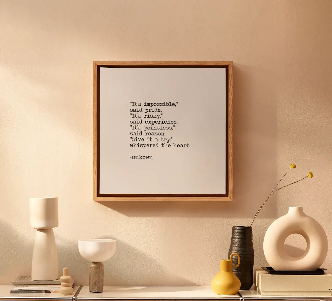 It's impossible said pride give it a try whispered the heart canvas by Summer Soul Co. - Quotes