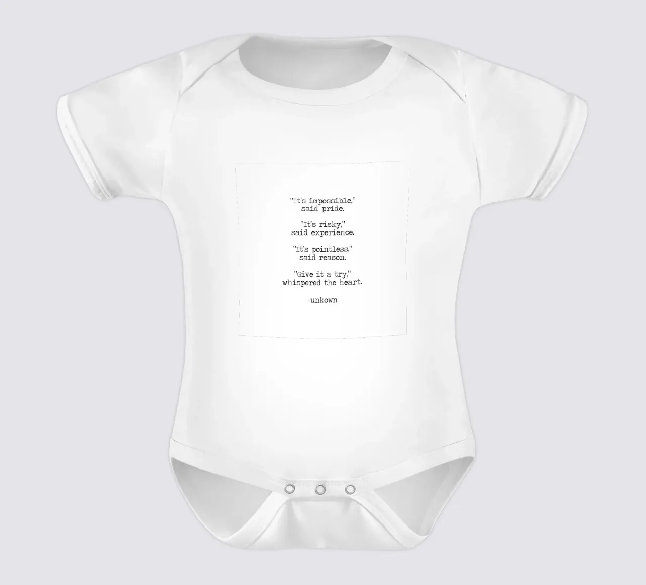 Impossibile diceva l'orgoglio, provarci sussurrava il cuore body neonato maniche corte da Summer Soul Co. - Quotes