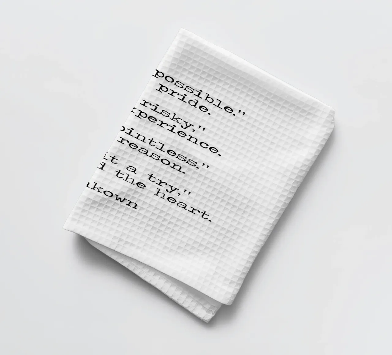Impossibile diceva l'orgoglio, provarci sussurrava il cuore canovaccio da cucina da Summer Soul Co. - Quotes
