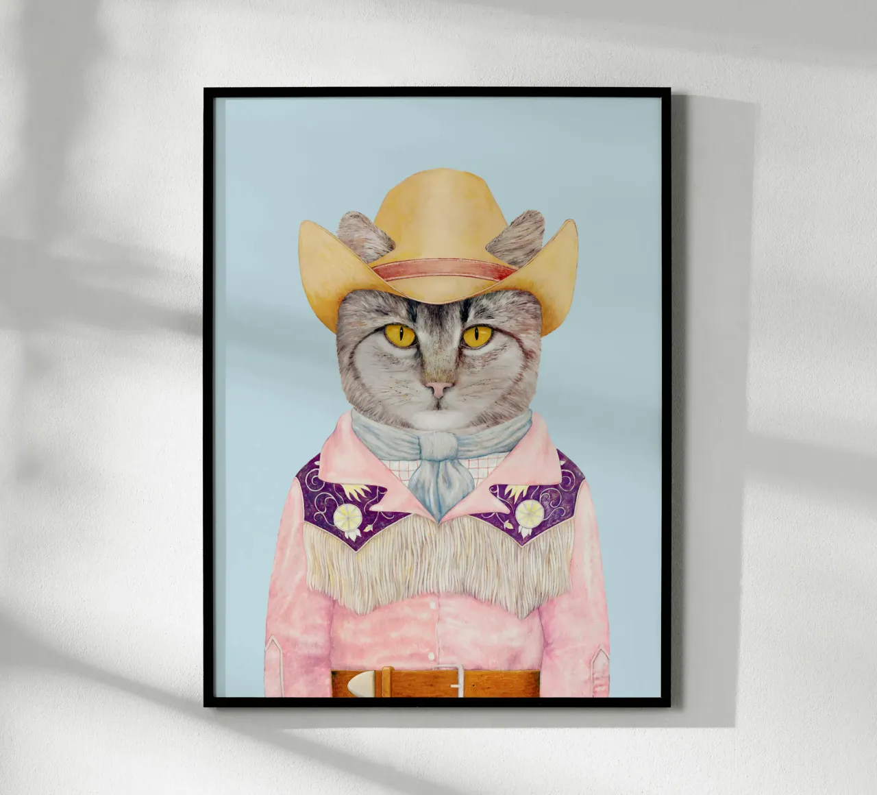 Country Cat poster with plastic frame by Animal Crew