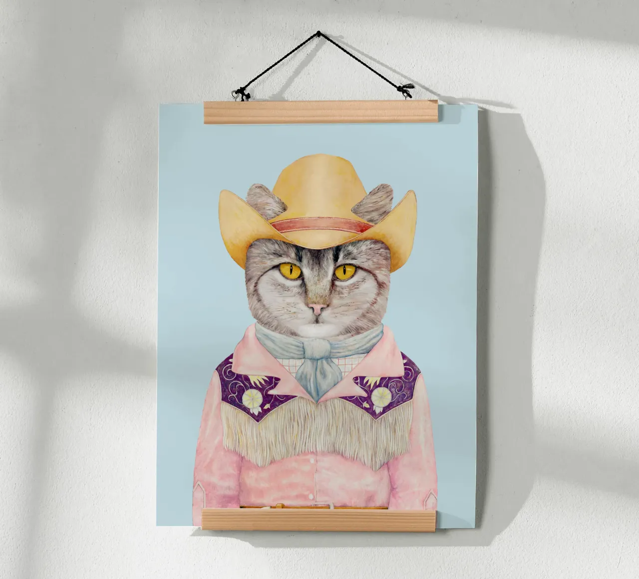 Country Cat poster with plastic frame by Animal Crew
