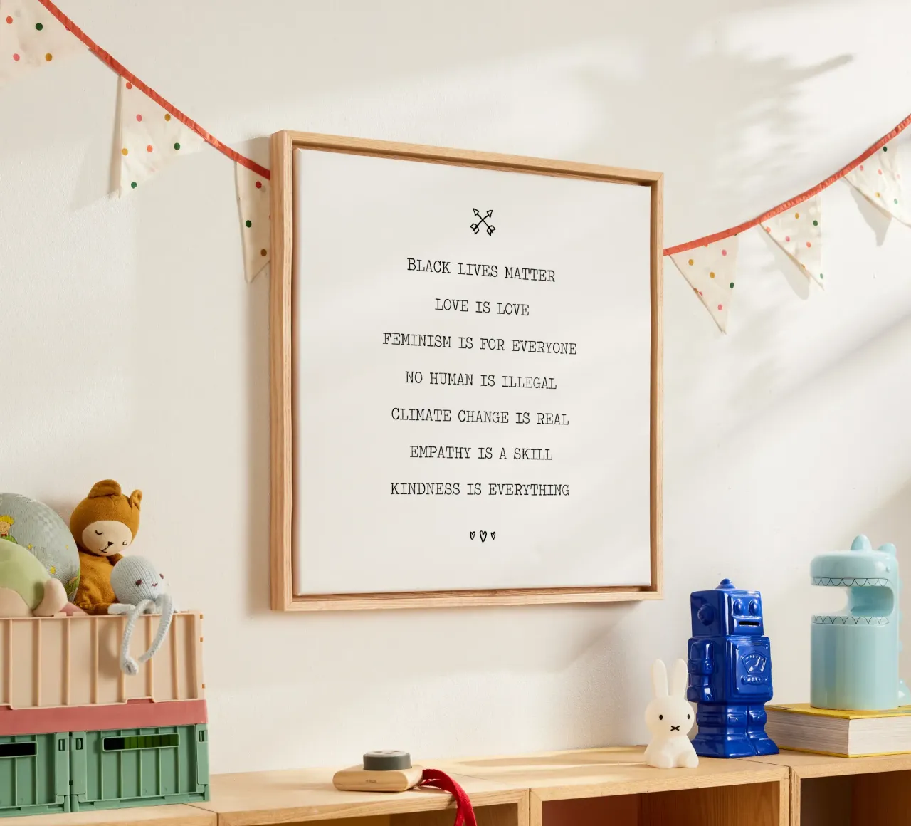 black lives matter, amore, femminismo, cambiamento climatico, gentilezza tela con Cornice a cassetta da Summer Soul Co. - Quotes