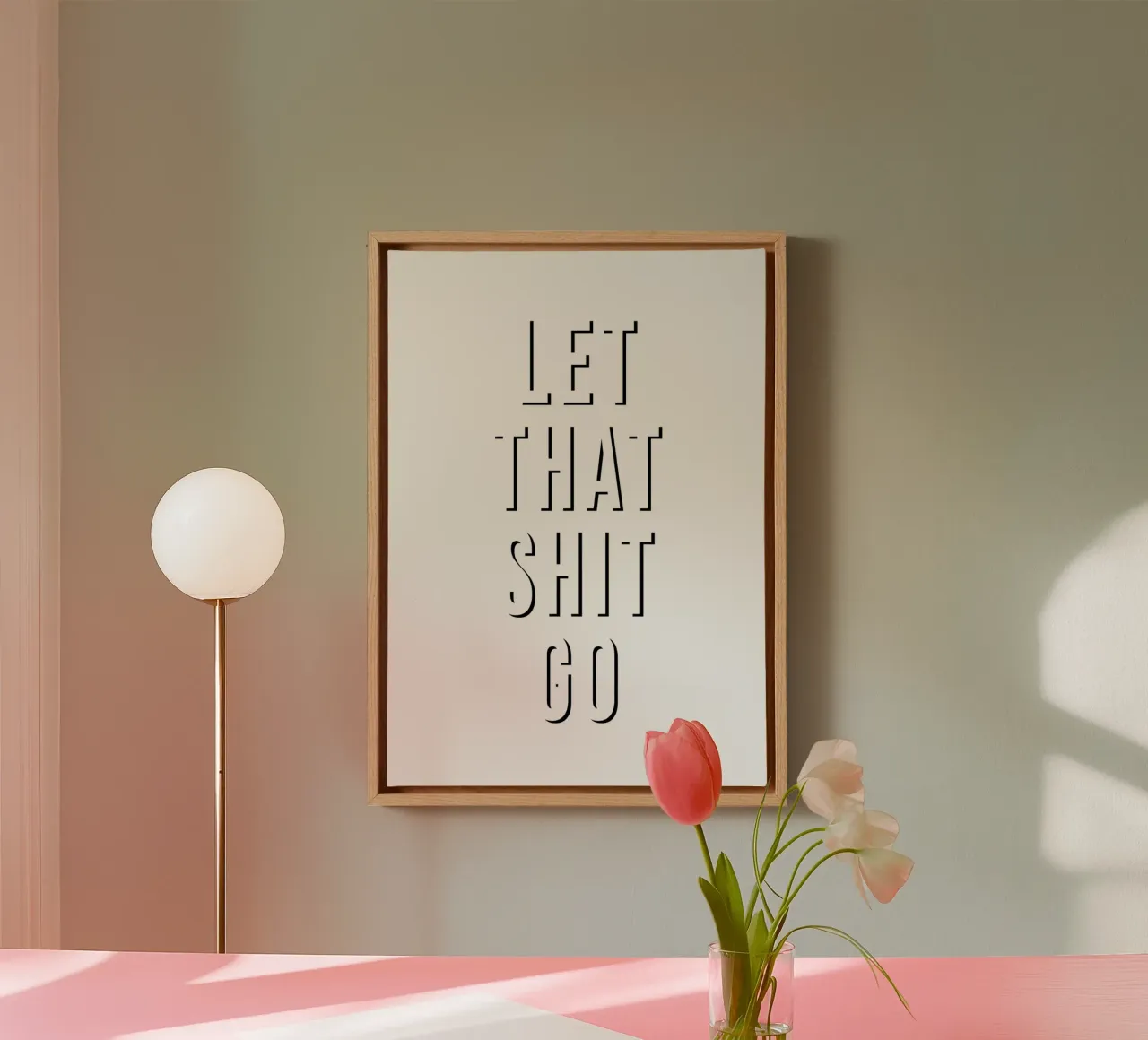 Let That Shit Go tela con Cornice a cassetta da WORD & WONDER