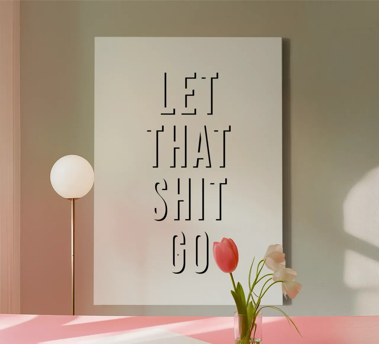 Let That Shit Go tela con Cornice a cassetta da WORD & WONDER
