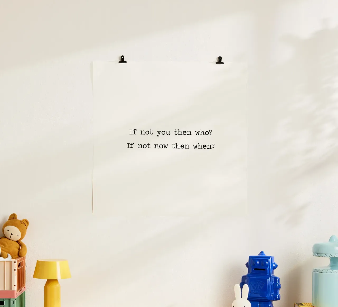Si ce n'est pas vous, alors qui ? si ce n'est pas maintenant, alors quand ? Citation motivante poster avec cadre en bois de Summer Soul Co. - Quotes