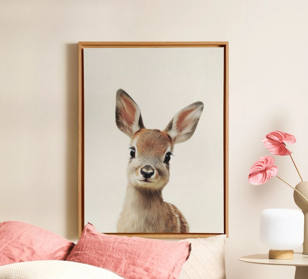 Bambi niedliches Rehkitz Leinwand von Carinaprint