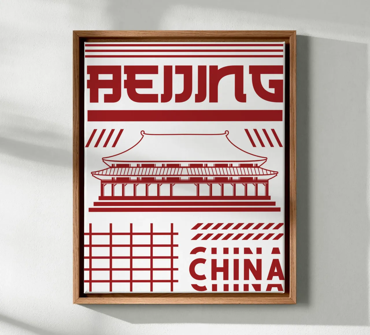 Peking - Chinas Stadt der klassischen Kunst Leinwand mit Schattenfugenrahmen von rivariahill