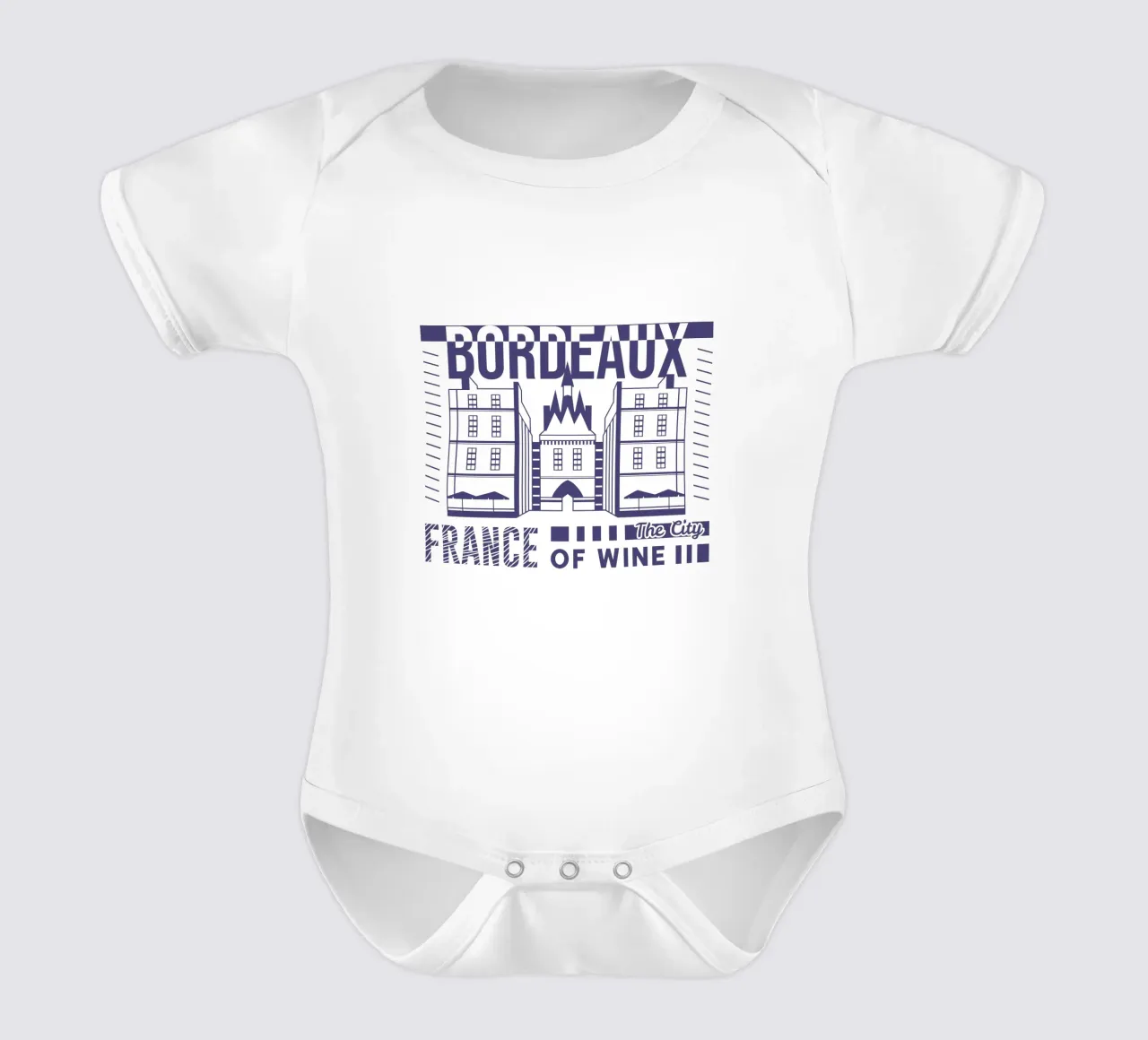 Bordeaux - Francia design classico body neonato maniche corte da rivariahill