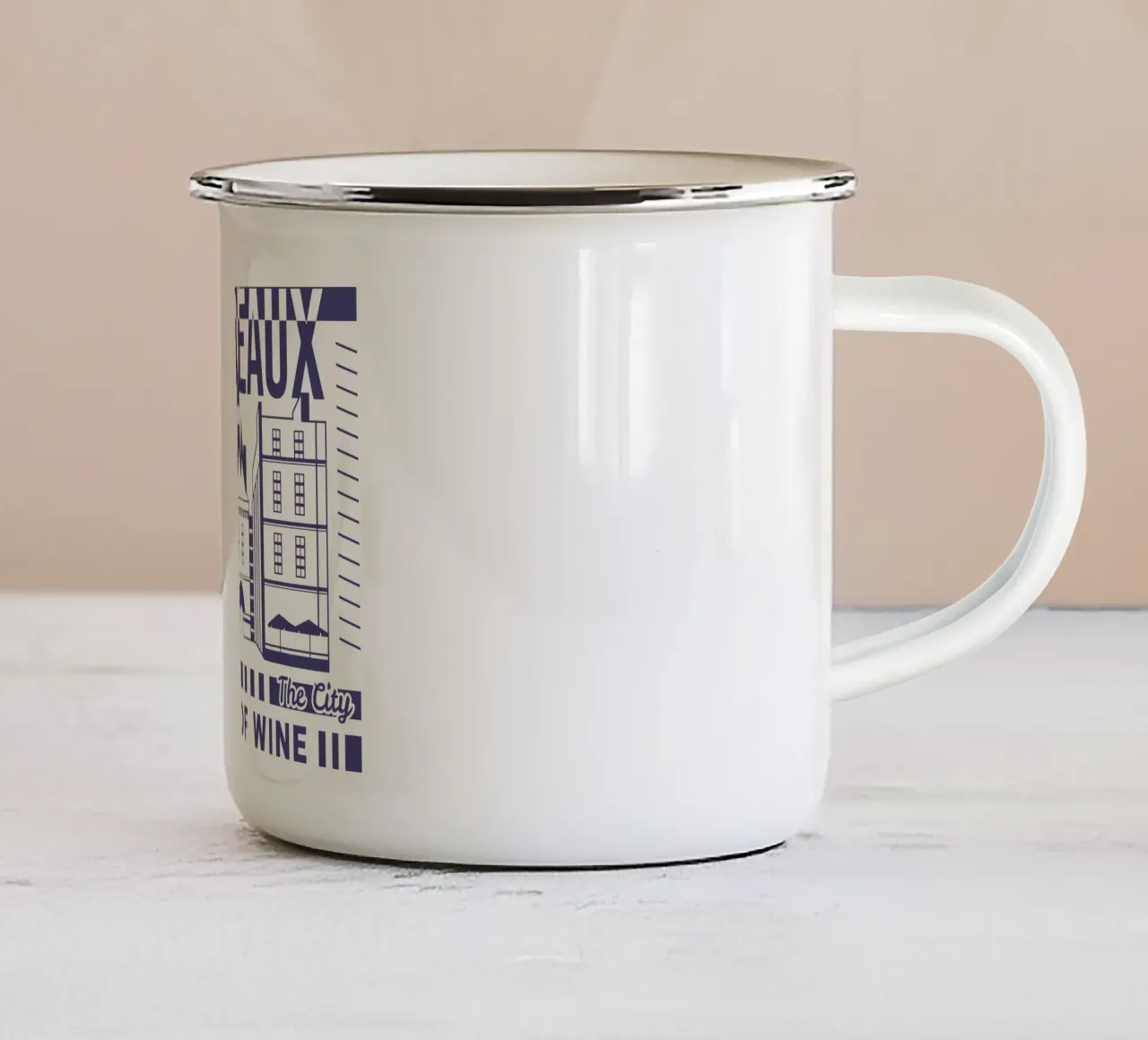 Bordeaux - Francia design classico tazza in smalto da rivariahill