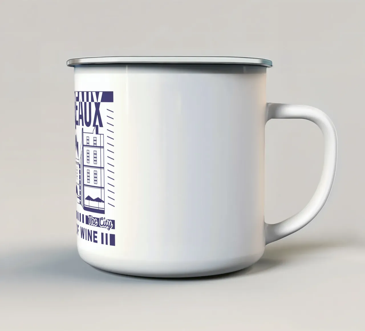 Bordeaux - Francia design classico tazza in smalto da rivariahill
