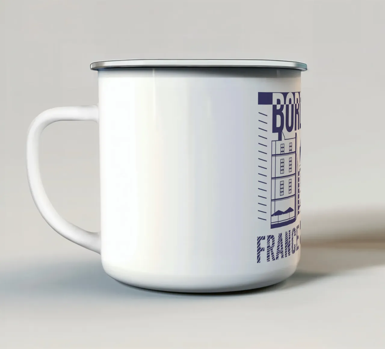 Bordeaux - Francia design classico tazza in smalto da rivariahill