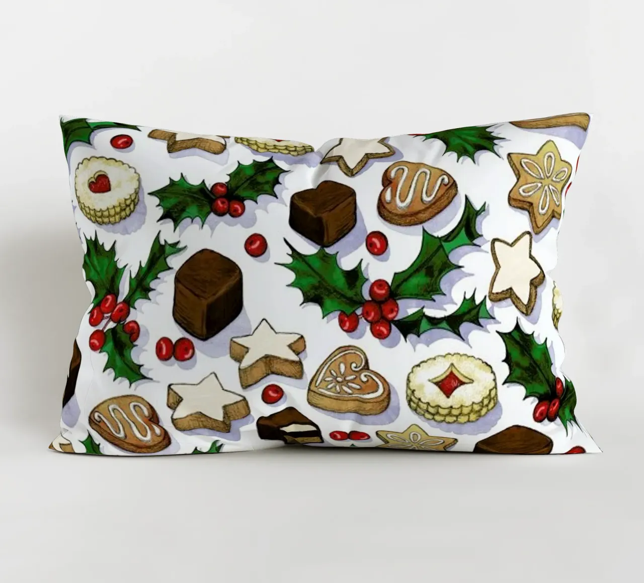 Christmas Treats And Cookies cuscino da Micklyn Le Feuvre