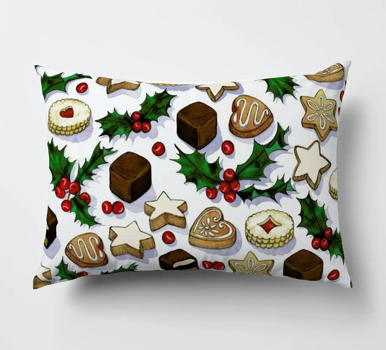 Christmas Treats And Cookies cuscino da Micklyn Le Feuvre