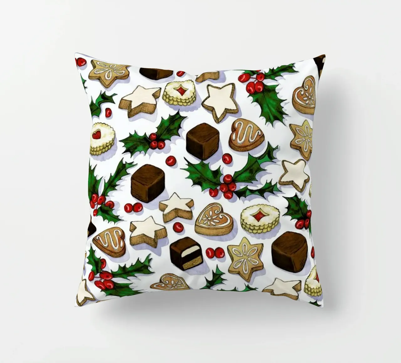 Christmas Treats And Cookies cuscino da Micklyn Le Feuvre