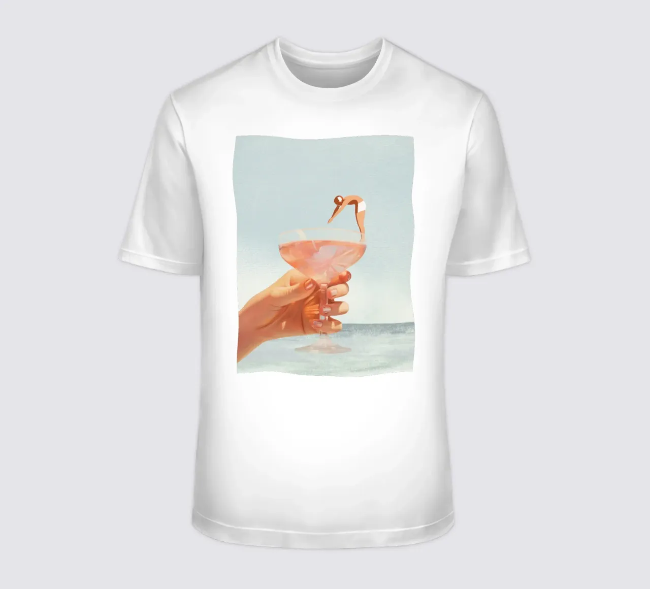Sip And Dive - Cocktail Collage t-shirt da Dagmar Pels