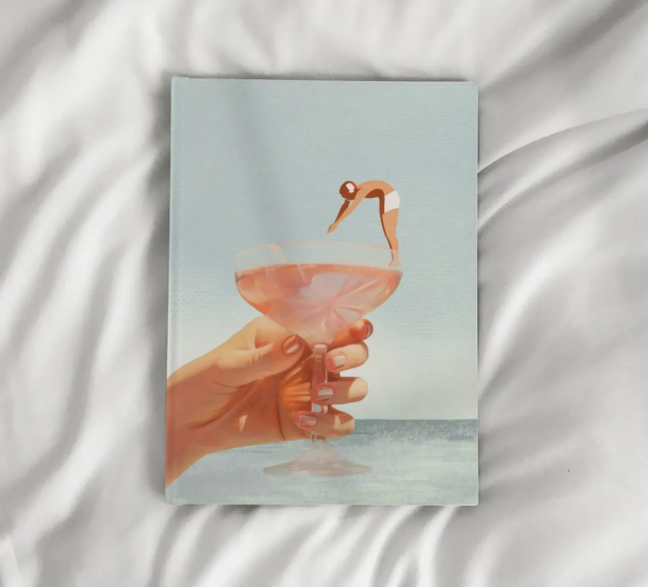 Sip And Dive - Cocktail Collage notebook by Dagmar Pels