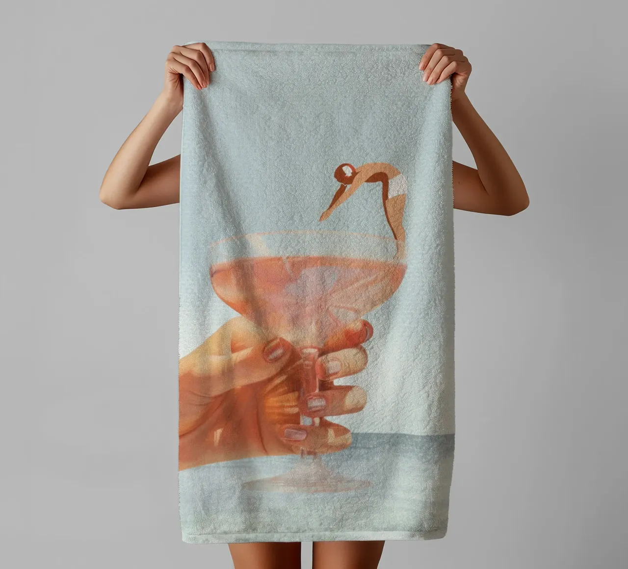 Sip And Dive - Cocktail Collage asciugamano da bagno da Dagmar Pels