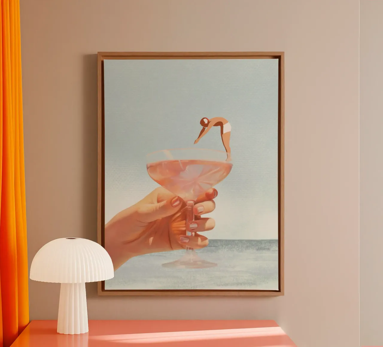 Sip And Dive - Cocktail Collage canvas by Dagmar Pels
