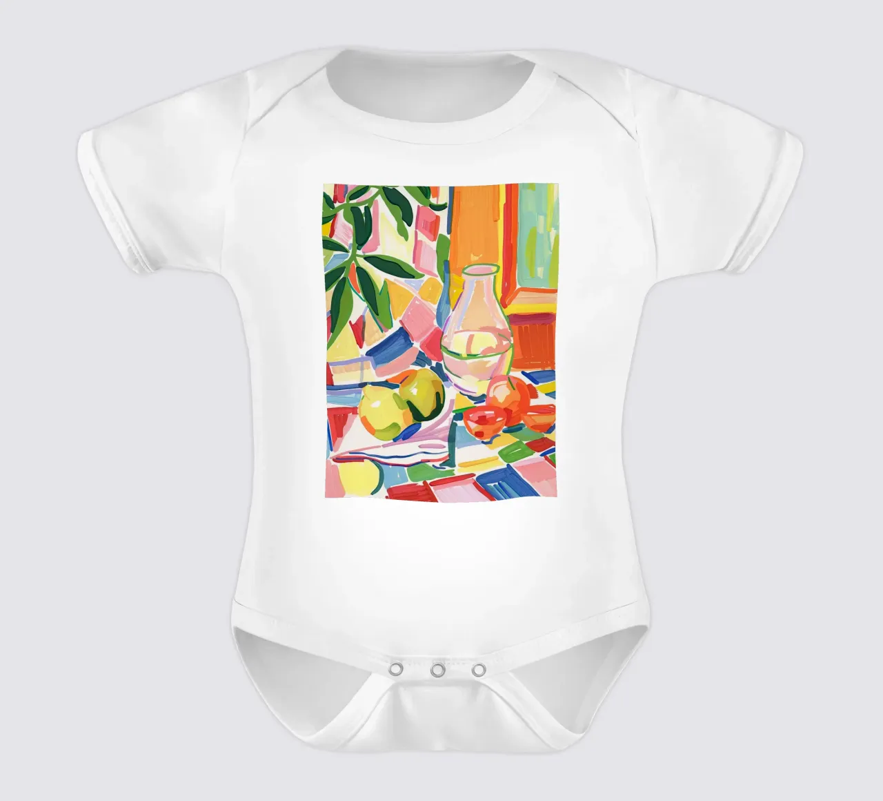 Abstract Still Life short-sleeve baby romper by DaarbyN