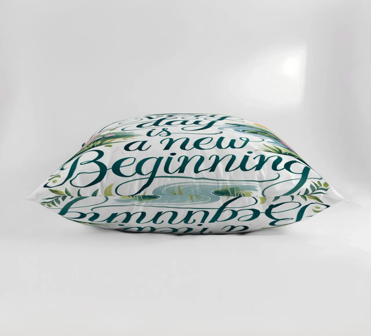 Every day is a new beginning. decorative cushion by logic