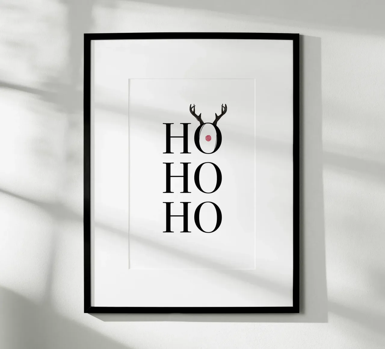 Hohoho Deer poster met aluminium frame van KRUTH DESIGN