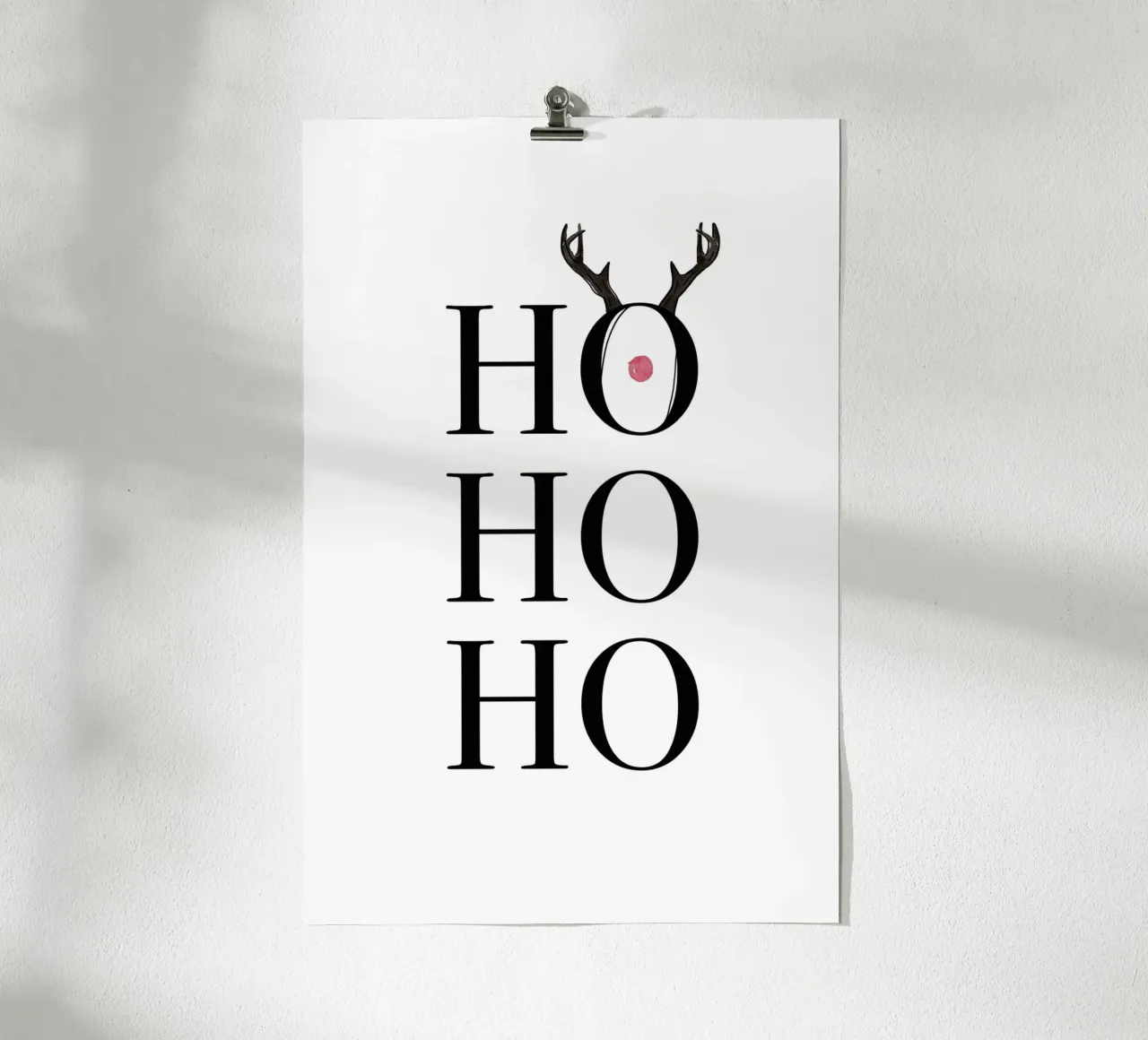 Hohoho Deer poster met aluminium frame van KRUTH DESIGN