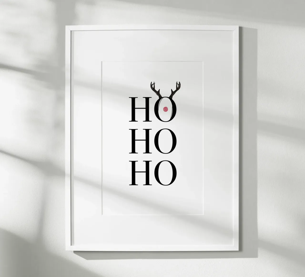 Hohoho Deer poster met aluminium frame van KRUTH DESIGN